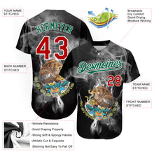 Laden Sie das Bild in den Galerie-Viewer, Custom Black Red Kelly Green 3D Mexico Authentic Baseball Jersey
