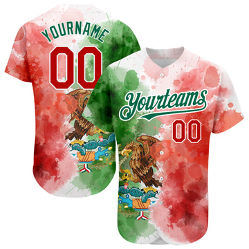 Custom Red White Kelly Green Fade Fashion Baseball Jerseys For Men & Women  JN119