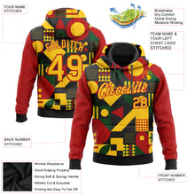 Load image into Gallery viewer, Custom Stitched Black Yellow-Red 3D Pattern Design Black History Month Sports Pullover Sweatshirt Hoodie
