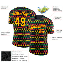 Load image into Gallery viewer, Custom Black Yellow-Red 3D Pattern Design Black History Month Performance T-Shirt

