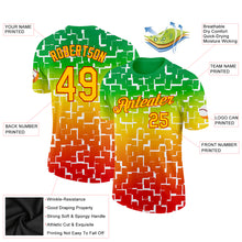 Load image into Gallery viewer, Custom Green Yellow-Red 3D Pattern Design Black History Month Performance T-Shirt
