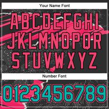 Load image into Gallery viewer, Custom Stitched Black Aqua-Neon Pink 3D Pattern Design Torn Paper Style Sports Pullover Sweatshirt Hoodie
