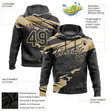 Laden Sie das Bild in den Galerie-Viewer, Custom Stitched Black Vegas Gold 3D Pattern Design Torn Paper Style Sports Pullover Sweatshirt Hoodie
