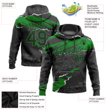 Laden Sie das Bild in den Galerie-Viewer, Custom Stitched Black Grass Green 3D Pattern Design Torn Paper Style Sports Pullover Sweatshirt Hoodie
