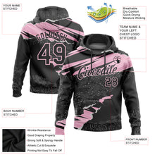 Laden Sie das Bild in den Galerie-Viewer, Custom Stitched Black Light Pink 3D Pattern Design Torn Paper Style Sports Pullover Sweatshirt Hoodie
