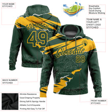 Laden Sie das Bild in den Galerie-Viewer, Custom Stitched Green Gold 3D Pattern Design Torn Paper Style Sports Pullover Sweatshirt Hoodie
