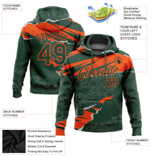Load image into Gallery viewer, Custom Stitched Green Orange 3D Pattern Design Torn Paper Style Sports Pullover Sweatshirt Hoodie
