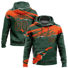 Laden Sie das Bild in den Galerie-Viewer, Custom Stitched Green Orange 3D Pattern Design Torn Paper Style Sports Pullover Sweatshirt Hoodie
