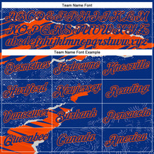 Charger l&#39;image dans la galerie, Custom Stitched Royal Orange 3D Pattern Design Torn Paper Style Sports Pullover Sweatshirt Hoodie
