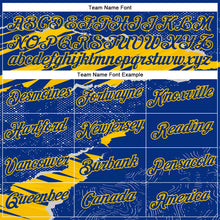 Charger l&#39;image dans la galerie, Custom Stitched Royal Yellow 3D Pattern Design Torn Paper Style Sports Pullover Sweatshirt Hoodie

