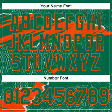Load image into Gallery viewer, Custom Stitched Kelly Green Orange 3D Pattern Design Torn Paper Style Sports Pullover Sweatshirt Hoodie
