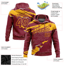 Загрузить изображение в средство просмотра галереи, Custom Stitched Crimson Gold 3D Pattern Design Torn Paper Style Sports Pullover Sweatshirt Hoodie
