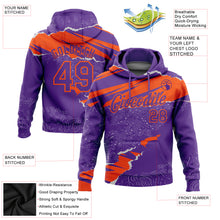 Laden Sie das Bild in den Galerie-Viewer, Custom Stitched Purple Orange 3D Pattern Design Torn Paper Style Sports Pullover Sweatshirt Hoodie
