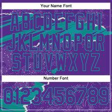 Laden Sie das Bild in den Galerie-Viewer, Custom Stitched Purple Teal 3D Pattern Design Torn Paper Style Sports Pullover Sweatshirt Hoodie
