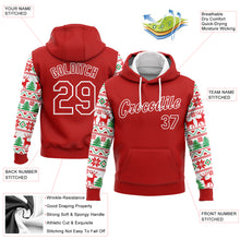 Load image into Gallery viewer, Custom Stitched Red White Christmas 3D Sports Pullover Sweatshirt Hoodie
