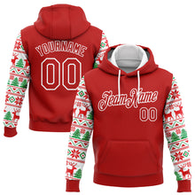 Load image into Gallery viewer, Custom Stitched Red White Christmas 3D Sports Pullover Sweatshirt Hoodie
