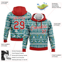 Laden Sie das Bild in den Galerie-Viewer, Custom Stitched Teal Red-White Christmas 3D Sports Pullover Sweatshirt Hoodie
