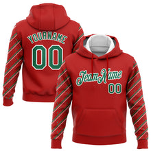 Load image into Gallery viewer, Custom Stitched Red Kelly Green-White Christmas 3D Sports Pullover Sweatshirt Hoodie
