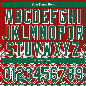 Custom Stitched Red Kelly Green-White Christmas Snowflakes 3D Sports Pullover Sweatshirt Hoodie