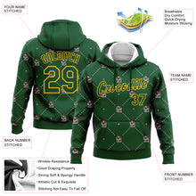 Load image into Gallery viewer, Custom Stitched Green Gold Christmas Dog Wearing Santa Claus Costume 3D Sports Pullover Sweatshirt Hoodie
