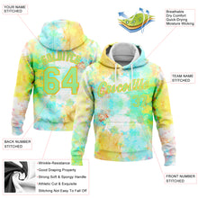 Laden Sie das Bild in den Galerie-Viewer, Custom Stitched Tie Dye Pea Green-Yellow 3D Watercolor Sports Pullover Sweatshirt Hoodie
