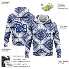 Load image into Gallery viewer, Custom Stitched Tie Dye Royal-White 3D Watercolor Shibori Style Sports Pullover Sweatshirt Hoodie
