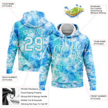 Load image into Gallery viewer, Custom Stitched Tie Dye White-Sky Blue 3D Abstract Style Sports Pullover Sweatshirt Hoodie
