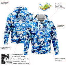Load image into Gallery viewer, Custom Stitched Tie Dye Electric Blue-White 3D Abstract Watercolor Sports Pullover Sweatshirt Hoodie
