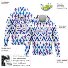 Load image into Gallery viewer, Custom Stitched Tie Dye White-Purple 3D Abstract Watercolor Sports Pullover Sweatshirt Hoodie
