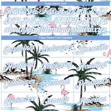 Laden Sie das Bild in den Galerie-Viewer, Custom White Light Blue 3D Pattern Tropical Hawaii Palm Trees Authentic Basketball Jersey
