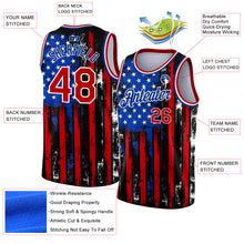 Load image into Gallery viewer, Custom Black Red-Royal 3D American Flag Fashion Authentic Basketball Jersey
