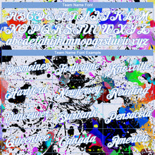 Load image into Gallery viewer, Custom Graffiti Pattern White-Light Blue 3D Grunge Art Authentic Basketball Jersey
