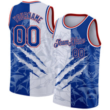 Laden Sie das Bild in den Galerie-Viewer, Custom Graffiti Pattern Royal-Red 3D Scratch Authentic Basketball Jersey
