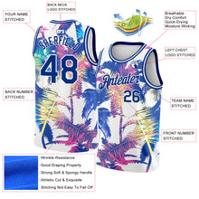 Laden Sie das Bild in den Galerie-Viewer, Custom White Royal 3D Pattern Tropical Hawaii Palm Trees Authentic Basketball Jersey
