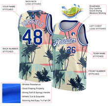 Load image into Gallery viewer, Custom Cream Royal-White 3D Pattern Tropical Hawaii Trees Authentic Basketball Jersey
