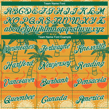 Laden Sie das Bild in den Galerie-Viewer, Custom Bay Orange Kelly Green-White 3D Pattern Hawaii Beach Palm Trees Authentic Basketball Jersey

