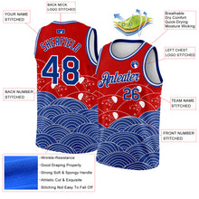 Load image into Gallery viewer, Custom Red Royal-White 3D Pattern Design Jellyfish Authentic Basketball Jersey
