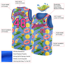 Laden Sie das Bild in den Galerie-Viewer, Custom Light Blue Pink-Black 3D Pattern Summer Hawaii Beach Holiday Authentic Basketball Jersey
