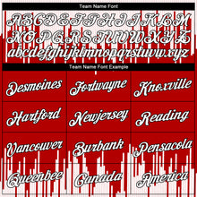 Загрузить изображение в средство просмотра галереи, Custom Red White-Black Abstract Vertical Lines Authentic City Edition Basketball Jersey
