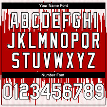 Загрузить изображение в средство просмотра галереи, Custom Red White-Black Abstract Vertical Lines Authentic City Edition Basketball Jersey
