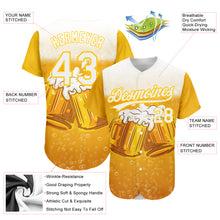 Laden Sie das Bild in den Galerie-Viewer, Custom Yellow White 3D Pattern Design International Beer Day Authentic Baseball Jersey
