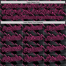 Load image into Gallery viewer, Custom Black Pink 3D Pattern Design Slant Lines Authentic Baseball Jersey
