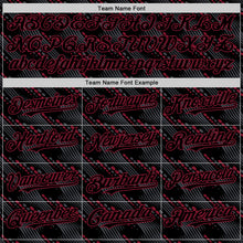 Load image into Gallery viewer, Custom Black Crimson 3D Pattern Design Slant Lines Authentic Baseball Jersey
