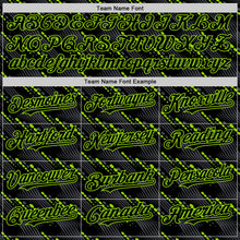Load image into Gallery viewer, Custom Black Neon Green 3D Pattern Design Slant Lines Authentic Baseball Jersey
