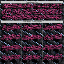 Load image into Gallery viewer, Custom Black Pink 3D Pattern Design Slant Lines Authentic Baseball Jersey
