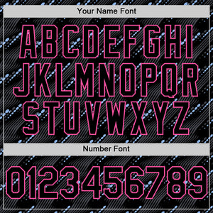 Custom Black Pink 3D Pattern Design Slant Lines Authentic Baseball Jersey