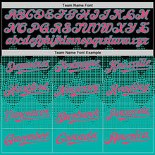 Load image into Gallery viewer, Custom Black Neon Pink-Aqua 3D Pattern Design Gradient Square Shapes Authentic Baseball Jersey

