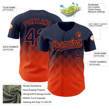 Load image into Gallery viewer, Custom Navy Orange 3D Pattern Design Gradient Square Shapes Authentic Baseball Jersey
