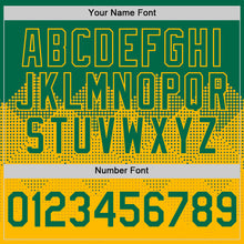 Load image into Gallery viewer, Custom Kelly Green Gold 3D Pattern Design Gradient Square Shapes Authentic Baseball Jersey
