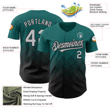 Load image into Gallery viewer, Custom Teal Gray-Black 3D Pattern Design Gradient Square Shapes Authentic Baseball Jersey
